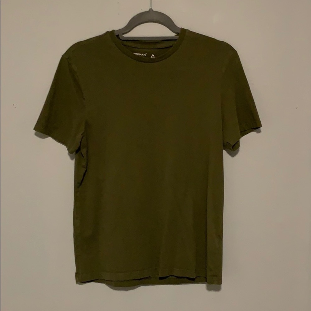 Top man olive green tee size s